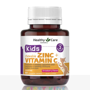 Healthy Care Kids Chewable Zinc + Vitamin C - 60 Tablets