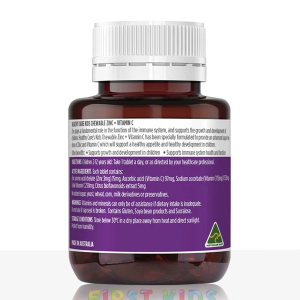 Healthy Care Kids Chewable Zinc + Vitamin C - 60 Tablets